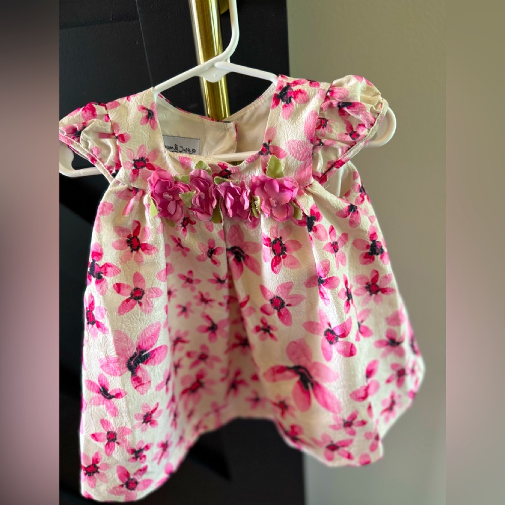 Pink floral A-line dress